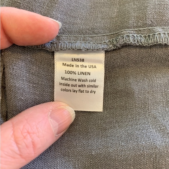 River + Sky Crop Linen West Coast Wide Leg Purple/Gray Drawstring Pull On Pant M - Picture 9 of 9